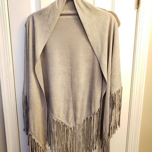 Shawl -Light grey suede